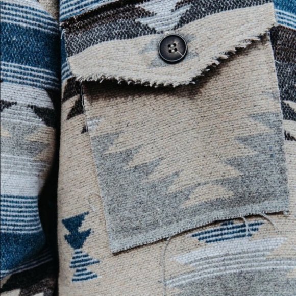 LAST ONE! Aztec Print Flannel Shacket Coat Jacket - Picture 8 of 12